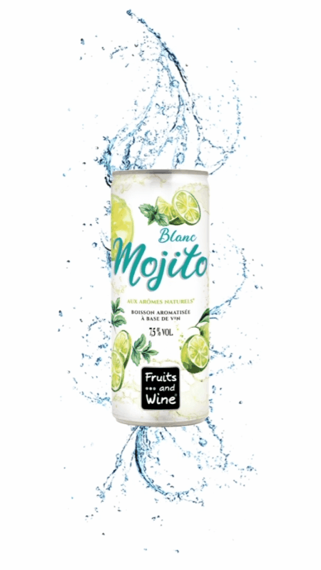 Fruits and Wine : canettes 25 cl ultra-légères avec moins de 27g de poids. 